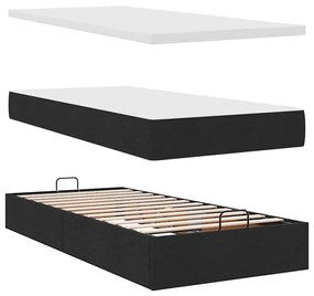 Οθωμανικό κρεβάτι με στρώμα Μαύρο 90x190cm Ύφασμα 3311506
