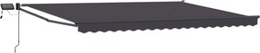 vidaXL Χειροκίνητη αναδιπλούμενη τέντα με LED Ανθρακί 4 x 2 m