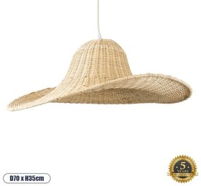 Boho Κρεμαστό Φωτιστικό Οροφής Μονόφωτο 02214 GloboStar-2214-Μπεζ 2214