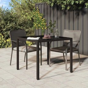 vidaXL Τραπέζι Τραπεζαρίας Κήπου Καφέ 90x90x75 εκ Πολυ Ράταν