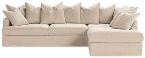 Γωνιακός Καναπές Seattle V100, Μπεζ, 304x200x89cm, Πόδια: Μεταλλικά | Epipla1.gr