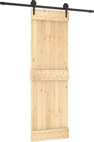 vidaXL Συρόμενη Πόρτα Φυσικό και Μαύρο 70 x 210 cm