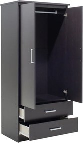 Ντουλάπα ρούχων δίφυλλη OLYMPUS pakoworld χρώμα wenge 81x57x183εκ