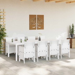 vidaXL Σέτ φαγητού για κήπο 9 τμχ. Λευκό Πολυπροπυλένιο