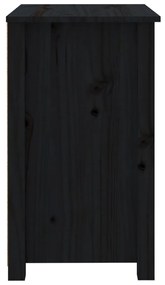 vidaXL Κομοδίνο Μαύρο 50 x 35 x 61,5 εκ. από Μασίφ Ξύλο Πεύκου