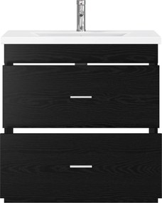 vidaXL Σετ Επίπλων Μπάνιου Μαύρη Δρυς 81 x 40 x 84,5 εκ
