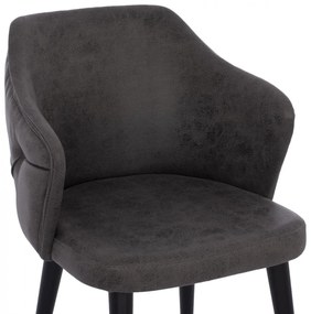 Καρέκλα THERESA Ξύλινα πόδια και Ύφασμα Nubuck Γκρί 56x60x84Υ εκ. 56x60x84 εκ.