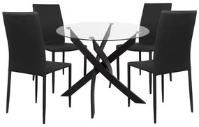 Τραπεζαρίας Σετ 5Τμχ Black HM11073 4 Θέσεων