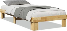 Πλαίσιο κρεβατιού vidaXL χωρίς στρώμα 75x190 cm μασίφ ξύλο δρυς