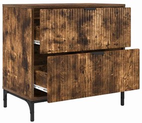 vidaXL Κομοδίνο Καπνιστή δρυς 63.5 x 36 x 61 εκ Επεξεργασμένο ξύλο
