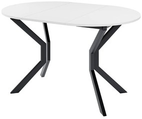 Τραπέζι Edmond 111, Μαύρο, Άσπρο, 77cm, 28 kg, Επιμήκυνση, Πλαστικοποιημένη μοριοσανίδα, Μέταλλο | Epipla1.gr
