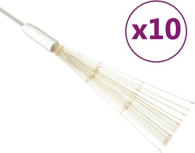 vidaXL Χριστ. Φώτα Εξ.Χώρου Πυροτέχνημα 10Τεμ Θερμό Λευκό 20εκ 1400LED