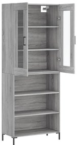 vidaXL Ντουλάπι Γκρι Sonoma 69,5 x 34 x 180 εκ. Επεξεργασμένο Ξύλο