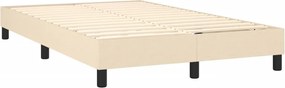 vidaXL Κρεβάτι Boxspring με Στρώμα &amp; LED Κρεμ 120x190 εκ. Υφασμάτινο