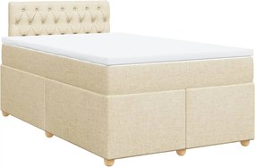 vidaXL Κρεβάτι Boxspring με Στρώμα Κρεμ 120x190 εκ. Υφασμάτινο