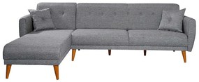 Καναπές - Κρεβάτι Γωνιακός Aria 867UNQ1410 277x175x86cm Dark Grey