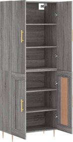 vidaXL Ντουλάπι Γκρι Sonoma 69,5 x 34 x 180 εκ. Επεξεργασμένο Ξύλο