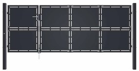 vidaXL Πόρτα Περίφραξης Κήπου Ανθρακί 350 x 125 εκ. Ατσάλινη