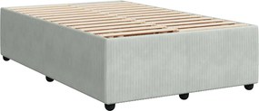 vidaXL Κρεβάτι box spring με στρώμα Ανοιχτό γκρι 120 x 190 cm Βελούδο