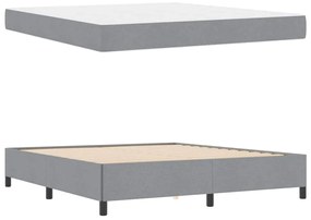 vidaXL Κρεβάτι με ελατήρια Ανοιχτό γκρι, Μαύρο 180 x 200 cm