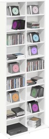 vidaXL Ντουλάπα CD Λευκό 65 x 23,5 x 175 εκ. Επεξεργασμένο Ξύλο