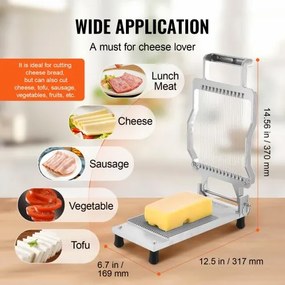 VEVOR Cheese Cutter with Wire Cheeser Butter Cutting 0.2&quot; Thin Cheese Slicer