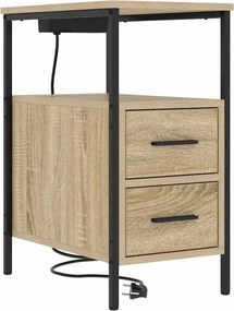 vidaXL Κομοδίνο 2 pcs Δρύς Sonoma 30 x 48 x 61 εκ Επεξεργασμένο ξύλο