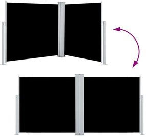 vidaXL Σκίαστρο Πλαϊνό Συρόμενο Μαύρο 100 x 600 εκ.