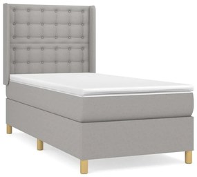 ΚΡΕΒΑΤΙ BOXSPRING ΜΕ ΣΤΡΩΜΑ ΑΝΟΙΧΤΟ ΓΚΡΙ 90X200 ΕΚ. ΥΦΑΣΜΑΤΙΝΟ 3132281