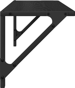 vidaXL Ράφια Τοίχου με ράφι 2 pcs Μαύρη Οξυά 60 x 25 x 25,5 cm