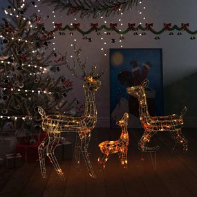 vidaXL Τάρανδοι Οικ. Ακρυλικός Χριστουγεννιάτικος 300 LED Πολύχρωμο