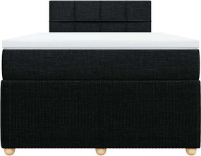 vidaXL Κρεβάτι Boxspring με Στρώμα Μαύρο 120x200 εκ. Υφασμάτινο