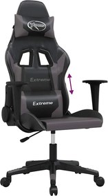 vidaXL Καρέκλα Gaming Μαύρο/Γκρι από Συνθετικό Δέρμα