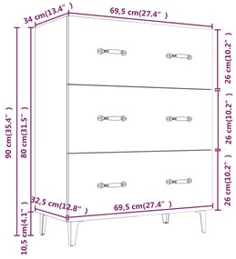 ΝΤΟΥΛΑΠΙ ΓΚΡΙ SONOMA 69,5 X 34 X 90 ΕΚ. ΑΠΟ ΕΠΕΞΕΡΓΑΣΜΕΝΟ ΞΥΛΟ 817349