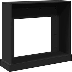 vidaXL Πλαίσιο Τζακιού Μαύρο 100x30x87,5 εκ. από Επεξ. Ξύλο
