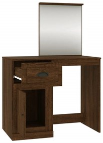 vidaXL Μπουντουάρ με Καθρέφτη Καφέ Δρυς 90x50x132,5 εκ. Επεξ. Ξύλο