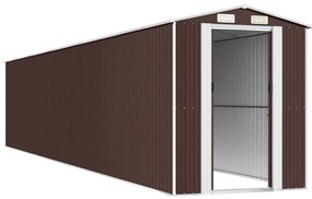 vidaXL Αποθήκη Κήπου Σκούρο καφέ 192x1021x223 εκ. Γαλβανισμένο Ατσάλι