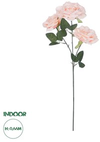 GloboStar® Artificial Garden PALE PINK CLIMBING ROSE BRANCH 21195 Τεχνητό Διακοσμητικό Κλαδί Τριαντάφυλλο απαλό Ροζ Y66cm