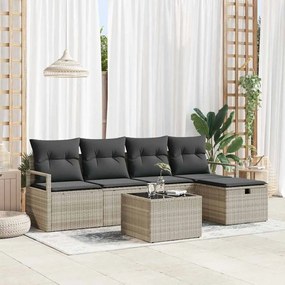 vidaXL Σετ Καναπέ Κήπου 6 pcs Ανοιχτό γκρι 230 x 117 x 85 εκ.