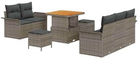 vidaXL Σετ Καναπέ Κήπου 8 pcs Γκρι συνθετικό ρατάν