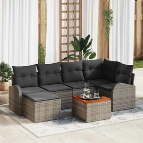 vidaXL Σετ Καναπέ Κήπου 7 pcs Γκρι