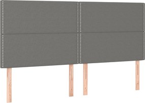 vidaXL Κρεβάτι Boxspring με Στρώμα Σκούρο Γκρι 180x200 εκ Υφασμάτιν