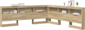 vidaXL Κεφαλάρι Αποθήκης με ράφι Δρύς Sonoma 180 cm Επεξεργασμένο ξύλο
