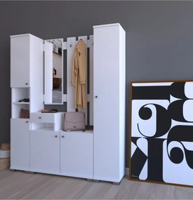 Stewehome Σετ πορτμαντό σκανδιναβικού στιλ Λευκό 150x33x177 cm