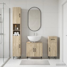 VidaXL Σετ ντουλαπιών μπάνιου 3 τεμαχίων HAARLEM Sonoma Δρυς
