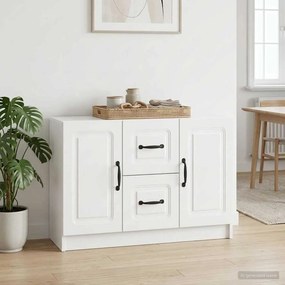 vidaXL Πλαϊνό γραφείο Γυαλιστερό Λευκό 89 x 34,5 x 57 εκ.