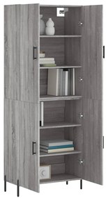 vidaXL Ντουλάπι Γκρι Sonoma 69,5 x 34 x 180 εκ. Επεξεργασμένο Ξύλο