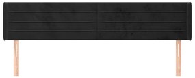 vidaXL Κεφαλάρι με Πτερύγια Μαύρο 163x16x78/88 εκ. Βελούδινο
