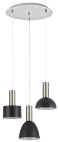 Φωτιστικό Οροφής  SE21-NM-4-3BL-MS123 ADEPT FLEX Nickel Matt Pendant Black Metal Shade+ - 51W - 100W - 77-8925