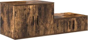 vidaXL Ντουλάπι αποθήκευσης 2 pcs Καπνιστό Δρύς 127 x 41 x 40 εκ
